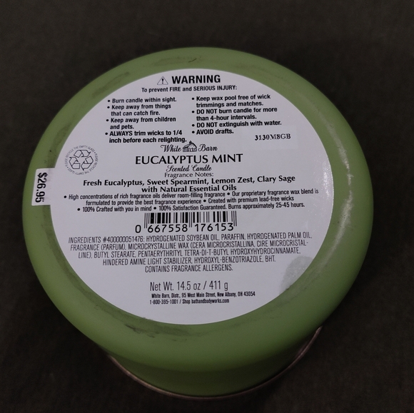 NEW! BBW 3 Wick Candle (Eucalyptus Mint) - Picture 4 of 4